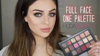 FULL FACE USING ONLY ONE EYESHADOW PALETTE CHALLENGE HUDA BEAUTY | Helen Mourad
