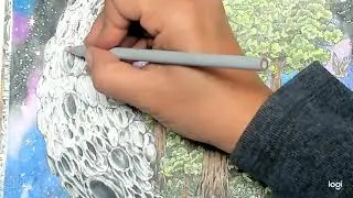 Real time coloring asteroid Worlds Within Worlds Prismacolor