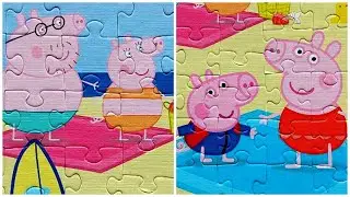 Peppa Pig Relaxing on the Beach - Play Puzzle for kids (49 pieces) with Danik and Lesha