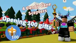 100 Christmas Present + 4 Candy Cane Scepters (Roblox Islands)