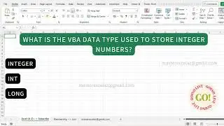 What is the vba data type used to store integer numbers? | VBA for beginners