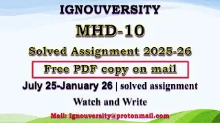 MHD 10 solved assignment 2025-26 in Hindi || mhd 10 solved assignment 2026 || mhd10 2025-26