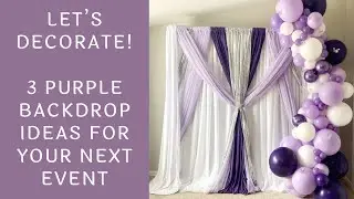 Purple Event Backdrops! Purple Balloon Garlands!