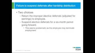Failure to follow hardship rules | Top 10 retirement plan pitfalls