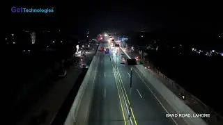 Aerial drone view of Band Road Lahore - LED Street Lights | Get Technologies