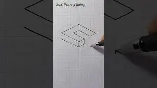3d illusion drawing on graph paper