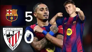 Barcelona Vs Athletic Bilbao 5-0 -  Highlights - Super Cup 2025