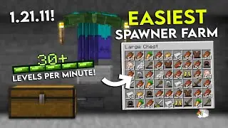 NEW MINECRAFT 1.21.11 MOB SPAWNER XP FARM TUTORIAL | 2500+ Drops Per Hour - Easy and Efficient