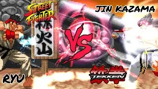 RYU (STREET FIGHTER) VS. JIN KAZAMA (TEKKEN) - MUGEN BATTLES