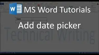 How to add date picking calendar in MS word 2013