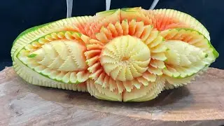 Amazing fruits and vegetable carving /papaya carving for beginners / the kitchen art