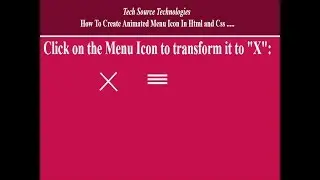 Animated Menu Icon In Html and Css | Animated Menu Icon In Html Css
