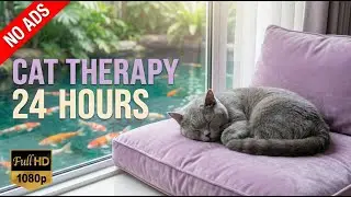 🔴 24 Hours of Music For Cats Relief Stress: EXTREMELY Soothing Cat Therapy Music,  No Ads