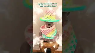 Комплект Nu&rsquo;Nu: фетровая шляпа и шарф-воротник с серьгами-кисточками #crochethat #crochettutorial...