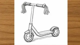 Cute Scooter Drawing Tutorial | Long Pencil Sketch Lesson
