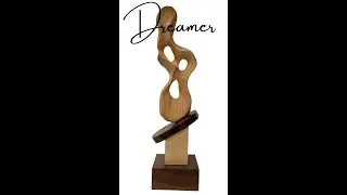 Biomorphic shaped wood sculpture art. Natural wood finish art. Artist Storytelling.