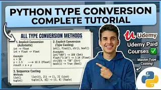 7 Python Type Conversion Tutorial Implicit & Explicit Type Casting in Python | Udemy Paid Courses ✅