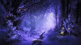 🌌✨️ Mystical Fairy Winter Forest Ambience | Soothing Snowfall, Nature Sounds ASMR + Soft Music