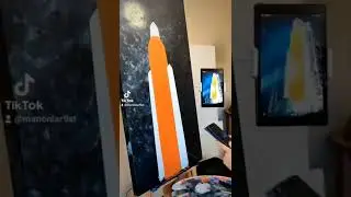 WIP of the Artemis 1 rocket. Acrylic painting. #art #painting #space #artwork  #nasa #moon
