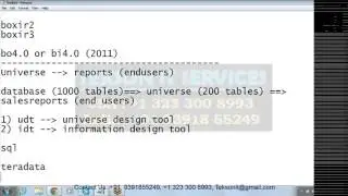 SAP BO Online Training - SAP BO Video Classes tutorials