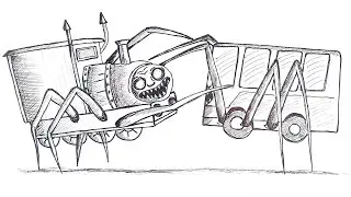 How to Draw Choo Choo Charles Attacks the Bus Eater