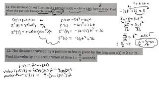 Position, Velocity, and Acceleration