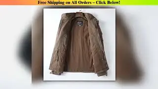 American Retro Style Men's Spring Casual Jackets Heavyweight Cotton Multi-Pockets Loose Cargo