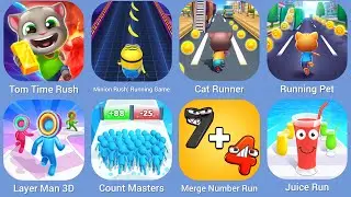 Tom Time Rush, Minion Rush, Cat Runner, Running Pet, Layer Man, Count Masters, Merge Number Run