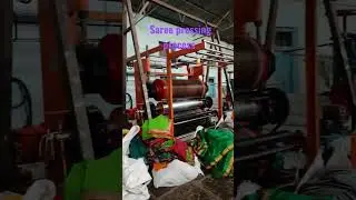 Saree pressing process. All famous cotton kan and Irkkal sarees.