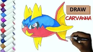Drawing Carvanha !!! How To Draw Carvanha from Pokemon