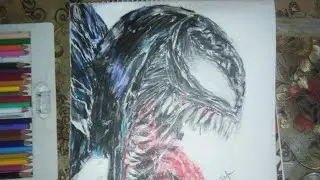 venom drawing #colour #realistic 😎