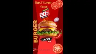 Nepali burger house Design Using canva  Timelapse 🎨😍 Do you like it ...? subscribe phuyal creates 🔥💸