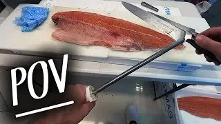 POV: CLEANING A WHOLE SALMON (PART 1)