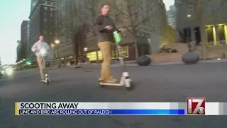 Bird, Lime pulling scooters from Raleigh