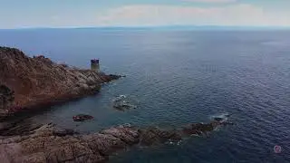 Panorama a Capo di Feno ( capu di fenu ) &agrave; Bonifacio en Corse du Sud  vue de haut gr&acirc;ce &agrave; un drone