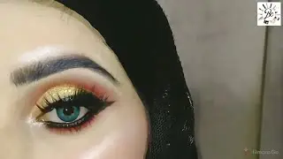 Golden glitter Smokey Eye makeup | How to Create Golden Black Eye Makeup | Beauty Connection #makeup