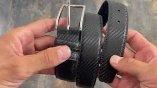 Black Men&rsquo;s Leather Belt Carbon Print CARB35BLLX | Capo Pelle