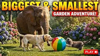 Elephant, Cat & Dog Playing in a Garden 🐘🐱🐶 | Cute & Fun Kids entertainment #elephant #cat #dog #fun