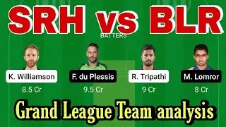 SRH Vs BLR Dream11 Team Prediction | Fantasy Winning Tips Grand League | Full Match Analysis Dream11