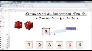 Formation GeoGebra : Simulation du lancement d'un dé.