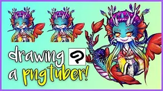 PNGtuber mermaid - full body chibi [Speedpaint]