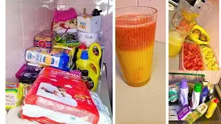 JANUARY SHOPPING RESTOCK//HOW I MADE FRESH FRUIT JUICES @HOME 