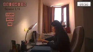 Study with me LIVE 10 Hours - Cambridge MPhil candidate, fireplace, 120/30