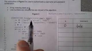 Algorithm trace table example