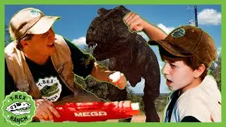 T-REX Trap 🎯 Nerf Blaster Attack | 🦖🦕 T-Rex Ranch Dinosaur Videos