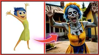 Inside Out 2 Characters Turned into ZOMBIE 💀 | Pixar Movie Characters | Anxiety, Envy, Disgust