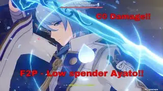 C0 Ayato with Black Sword Damage Showcase - no food buffs