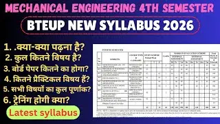 BTEUP Mechanical Engineering 4th Semester Syllabus 2025–26 | Production & Automobile Branch 2025