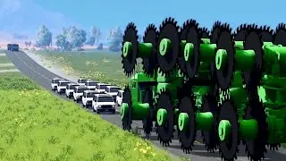 Giant Wheel Saw Monster crushes cars 1 - Beamng drive Rafi