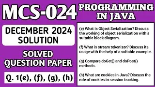 P2- Q. 1(e), (f), (g), (h) | MCS 024 Dec 2024 | MCS 024 Solved Question Paper | Mcs24 Important Ques